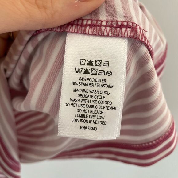 Sincerely Jules Woman's Pink Active Wear Sleeveless Polo Striped Golf Top xsmall - Picture 6 of 6